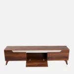 Elegant Walnut Finish Entertainment Unit for Living Room - Image 2