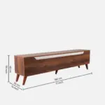 Elegant Walnut Finish Entertainment Unit for Living Room - Image 3
