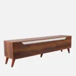 Elegant Walnut Finish Entertainment Unit for Living Room - Image 6