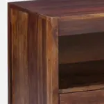 Minimalist Sheesham Wood TV Console with Open Shelf - Image 4