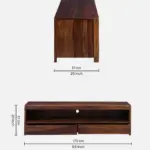 Minimalist Sheesham Wood TV Console with Open Shelf - Image 8