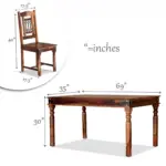 Luxury Solid Sheesham Wood Rustic 6-Seater Dining Table Set with Iron Detailing - Image 6