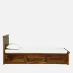 Porixa Solid Wood Single Bed for Home in Warm Walnut Finish - Image 7