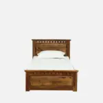 Porixa Solid Wood Single Bed for Home in Warm Walnut Finish - Image 8