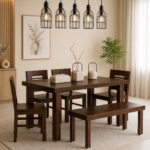 Zenvoria Sheesham 6 Seater Dining Set, Provincial Teak