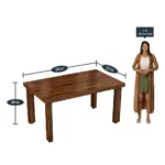 Zenvoria Sheesham 6 Seater Dining Set, Provincial Teak - Image 4