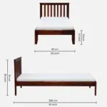 Uivora Wooden Single Bed with Elegant Look in Natural Grain Finish for Home Interiors - Image 7