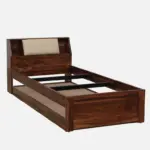 Rlvani Sheesham Wood Single Bed with Smooth Edges in Honey Oak Finish for Modern Homes - Image 2