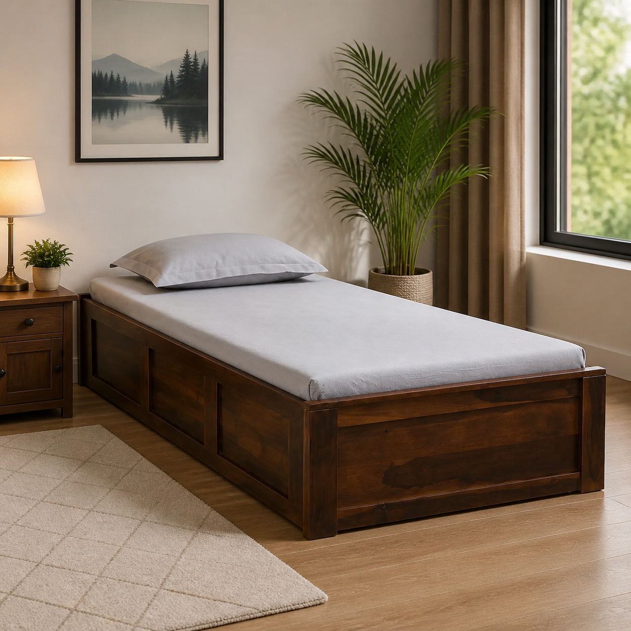 Jexvira-Solid-Wood-Single-Bed-with-Elegant-Appearance-and-Durable-Structure-for-Everyday-Use-classic-wood11.webp Jexvira Solid Wood Single Bed with Elegant Appearance - Image 1