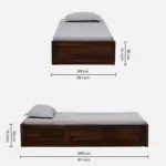 Jexvira Solid Wood Single Bed with Elegant Appearance - Image 3