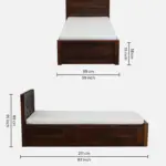Eorten Sheesham Wood Single Bed In Provincial Teak Finish With Box Storage - Image 4