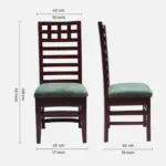 Street Teak Wood Dining Chair (Brown Green (SET OF 2) - Image 3
