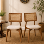 Ice Teak Wood Dining Chair In Teak Gold Finish (SET OF 2)