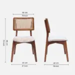 Ice Teak Wood Dining Chair In Teak Gold Finish (SET OF 2) - Image 3