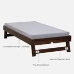Denvio Wooden Single Bed in Dark Wenge Finish with Durable Build - Image 3