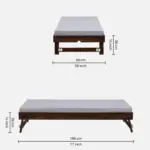 Denvio Wooden Single Bed in Dark Wenge Finish with Durable Build - Image 11