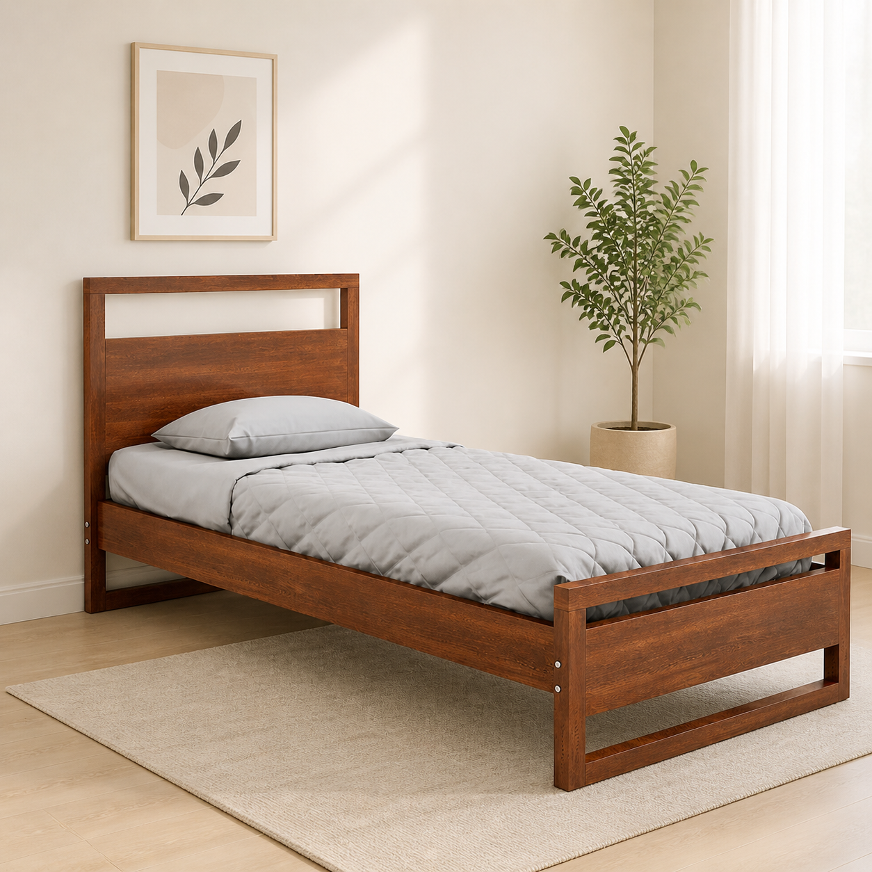 Ava-Sheesham-Wood-Single-Bed-In-Provincial-Teak-Finish-with-Trundle-classic-wood-4.webp Ava Sheesham Wood Single Bed In Provincial Teak Finish - Image 1