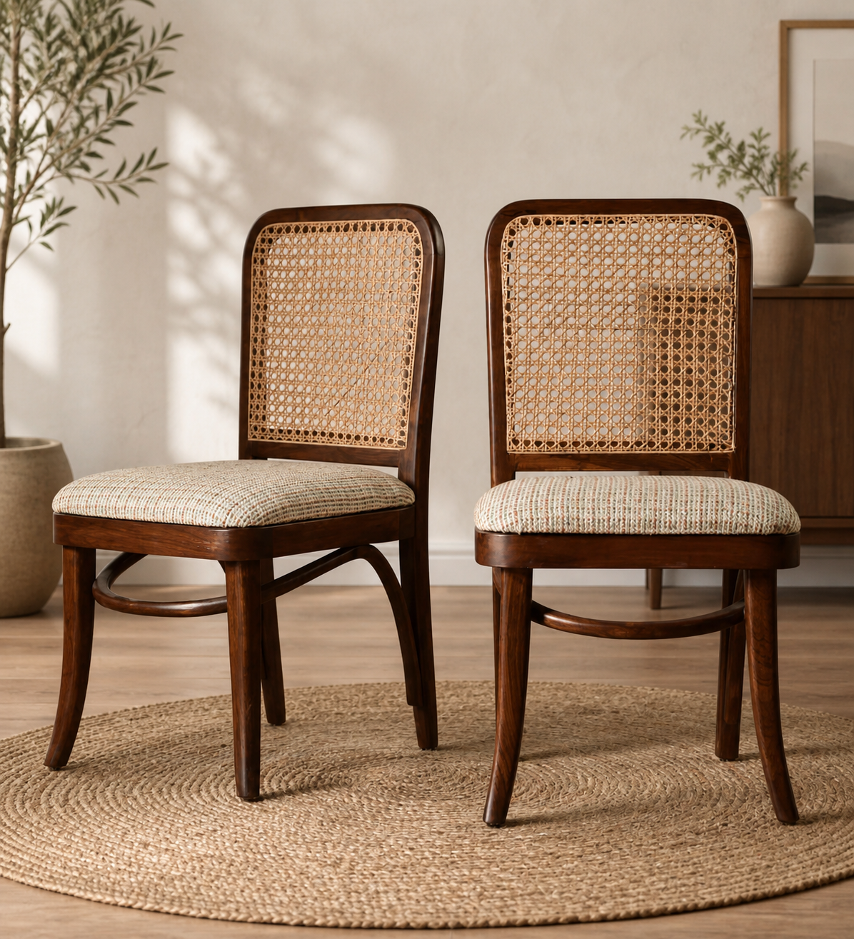 classicwood-1-9.png Kosmo Teak Wood Dining Chair In NaturalFinish (SET OF 2) - Image 1
