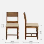 Uelvora Sheesham Wood Dining Set in Light Earth Finish - Image 3