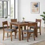 Sorevyn Sheesham Wood Dining Set in Natural Flow Texture