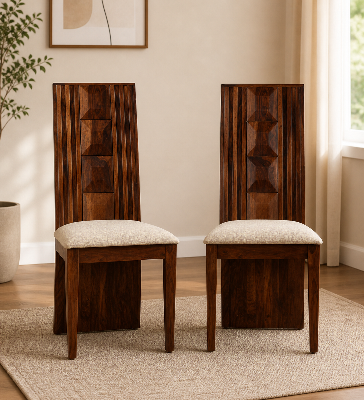 Classicwood-1-14.png Room Sheesham Wood Dining Chairs in Honey Finish Set Of 2 - Image 1