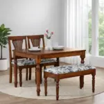 Sheesham Art Orion 4 Seater Dining Table in Natural Wood Finish
