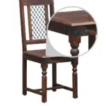 Rohemiana Rustik 4 Seater Solid Mango Wood Dining Table in Honey Finish - Image 3
