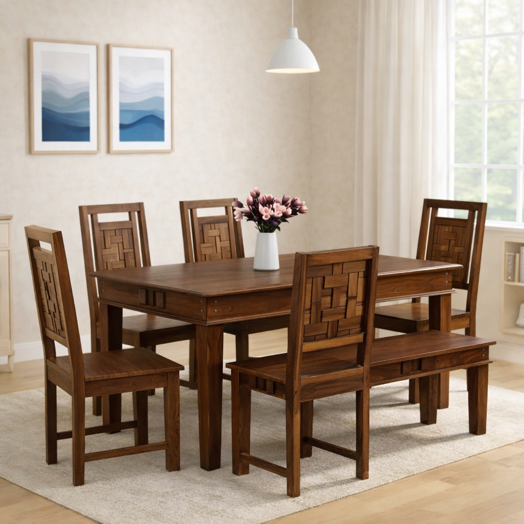 Sudora-Solid-Wood-Dining-Table-in-Real-Wood-Essence-Finish-classic-wood-4.webp Sudora Solid Wood Dining Table in Real Wood Essence Finish - Image 1