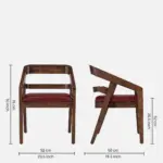 Nain Sheesham Wood Arm Chair In Honey Oak Finish (SET OF 2) - Image 3