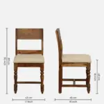 Nain Sheesham Dining Chairs, Provincial Teak Set of 2 - Image 3