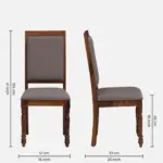 Nain Sheesham Dining Chairs, Honey Oak Set of 2 (41x16 in) - Image 3