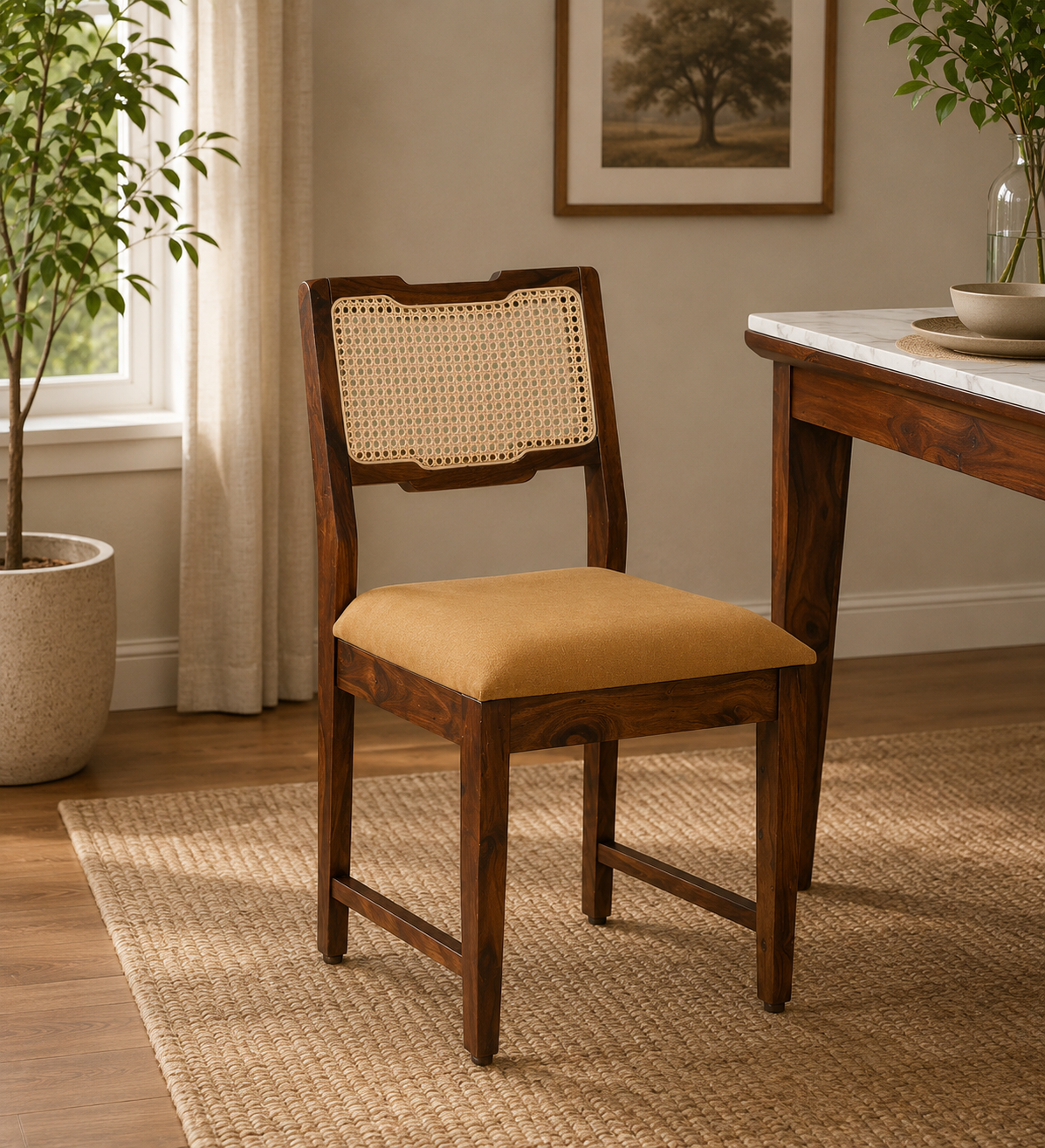 Classicwood-1-24.png Nain Sheesham Dining Chairs, Provincial Teak Set of 2 (36x18 in) - Image 1