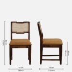 Nain Sheesham Dining Chairs, Provincial Teak Set of 2 (36x18 in) - Image 3
