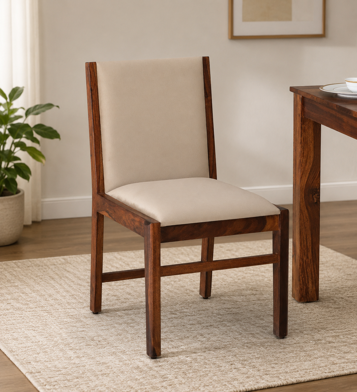 Classicwood-1-25.png Nain Sheesham Dining Chairs, Honey Oak Set of 2 (33.5x19.5 in) - Image 1