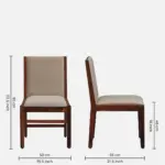 Nain Sheesham Dining Chairs, Honey Oak Set of 2 (33.5x19.5 in) - Image 3