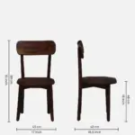 Nain Sheesham Dining Chairs, Provincial Teak Set of 2 (35x17.25 in) - Image 3