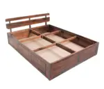 Naple Finish Queen Size Wooden Storage Bed with Modern Minimal Design - Image 2