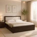 Fspen Contemporary Queen Size Storage Bed with Premium Cushion Headboard