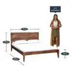 Dalerique Premium Natural Finish Double Bed for Luxury Bedroom Setup - Image 3