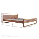 Eephora Solid Sheesham Wood Queen Size Bed with Natural Walnut Finish - Image 3