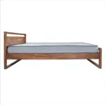 Eephora Solid Sheesham Wood Queen Size Bed with Natural Walnut Finish - Image 4