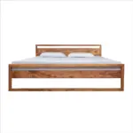 Eephora Solid Sheesham Wood Queen Size Bed with Natural Walnut Finish - Image 6