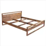 Eephora Solid Sheesham Wood Queen Size Bed with Natural Walnut Finish - Image 8