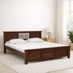 Selesto King Size Bed Without Storage in Ivory Oak Finish by Norwood
