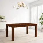 Uildwood Rustic Reclaimed Wood 6 Seater Farmhouse Dining Table in Distressed Brown
