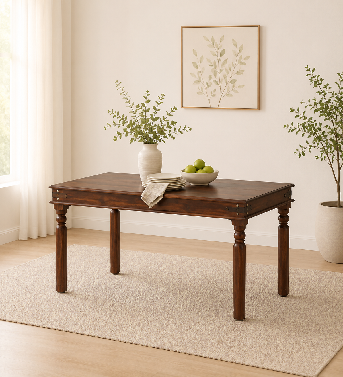 Vanad-Solid-Wood-Dining-Table-classic-wood-1.png Vanad Solid Wood Dining Table - Image 1