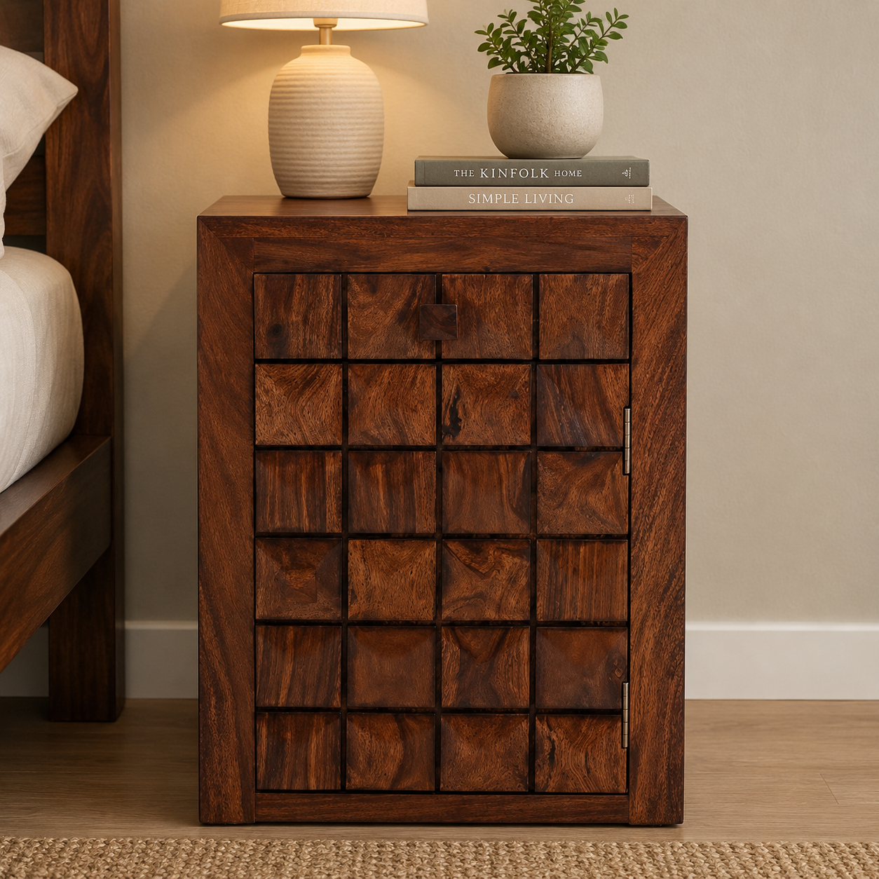 Velric-Solid-Sheesham-Bedside-Table-classic-wood.webp Velric Solid Sheesham Bedside Table - Image 1