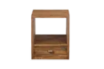 Vyoto Natural Wood Bedside Table with Drawer - Image 3