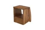 Vyoto Natural Wood Bedside Table with Drawer - Image 7