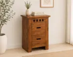 Srbania Natural Finish Side Drawer Table
